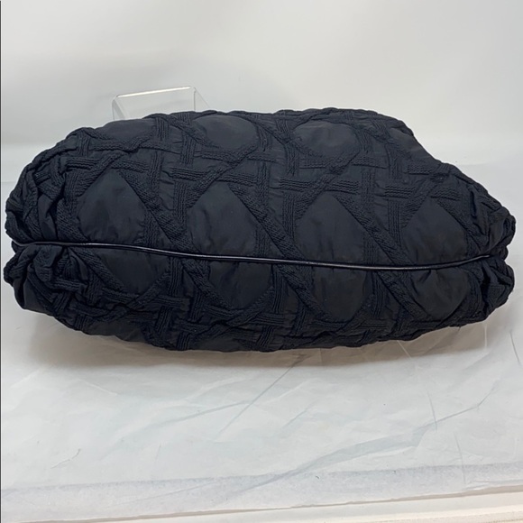 Stuart WeitzmanBlack Quilted Fabric Hobo Bag - Picture 7 of 16